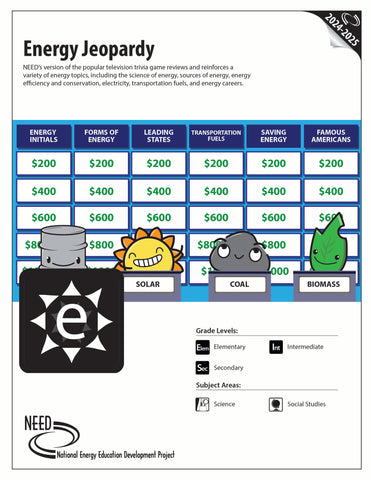 Energy Jeopardy (Free PDF Download)