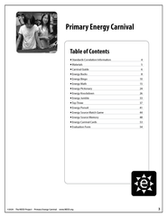 Tables of Contents page for Primary Energy Carnival